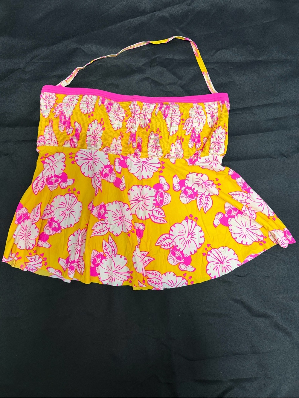 Marc By Marc Jacobs Pink and Yellow Tropical Floral Flowy Swim Top Size XL